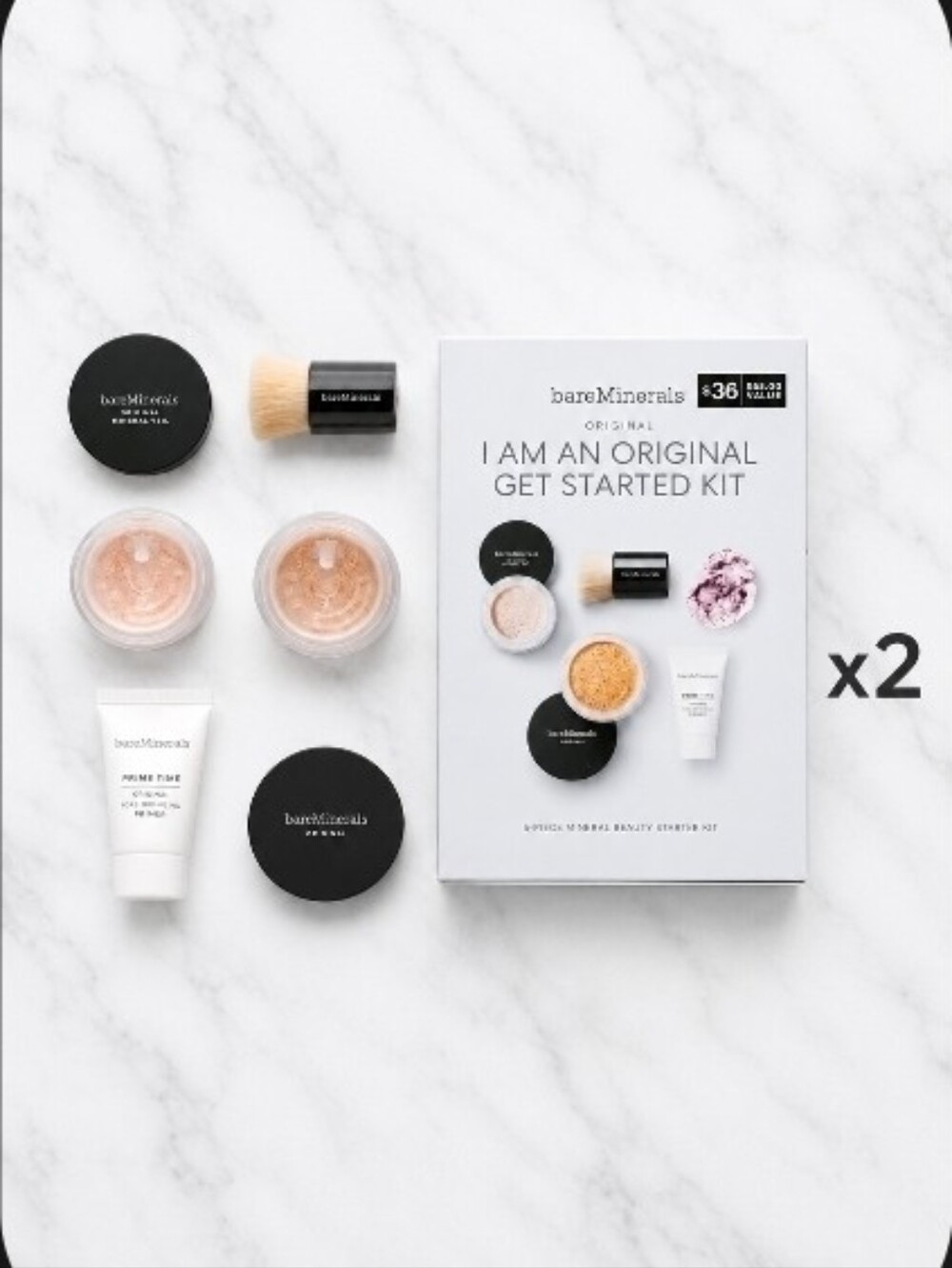 2 x bareMinerals LIGHT 08 I Am An Original Get Started Kit FOUNDATION VEIL PRIME